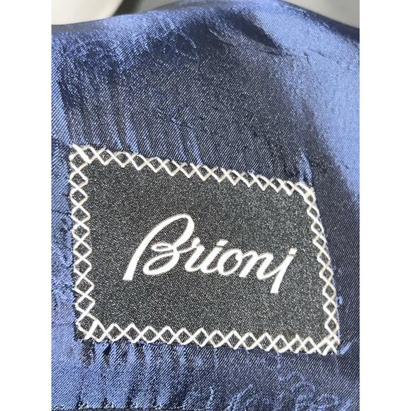 BRIONI Nomentano 48L Pure Cashmere 100% Blue Blazer Jacket Coat Silk Lining - Picture 10 of 16
